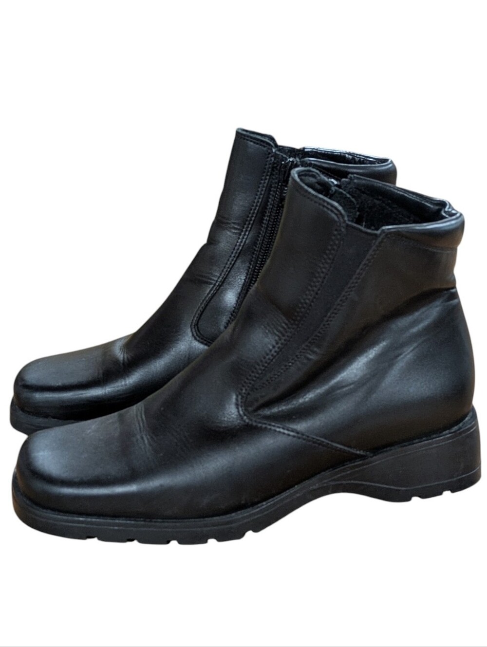 La Canadienne Black Leather Ankle Boots Size 8